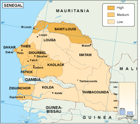 Senegal economic eps map vector