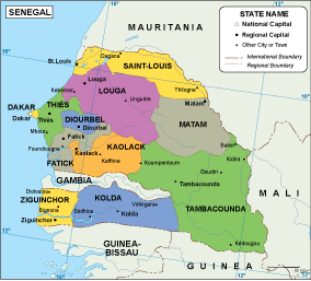 Senegal EPS map vector