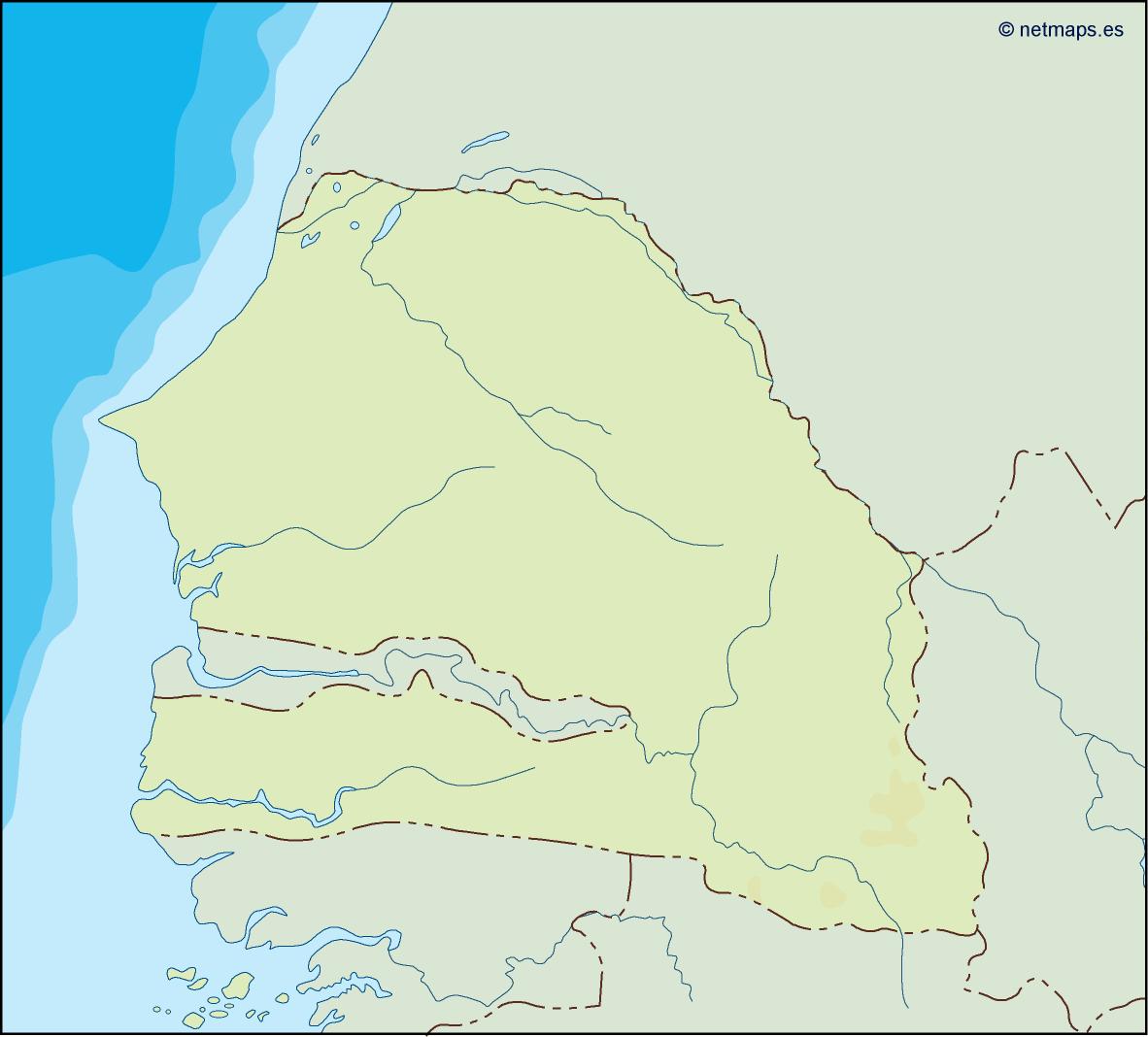Senegal illustrator eps map vector