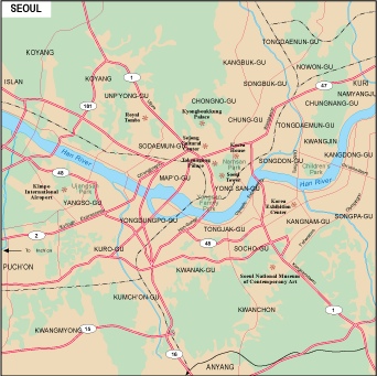 Seoul city eps map vector