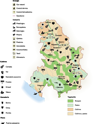 Serbia Economic eps map vector
