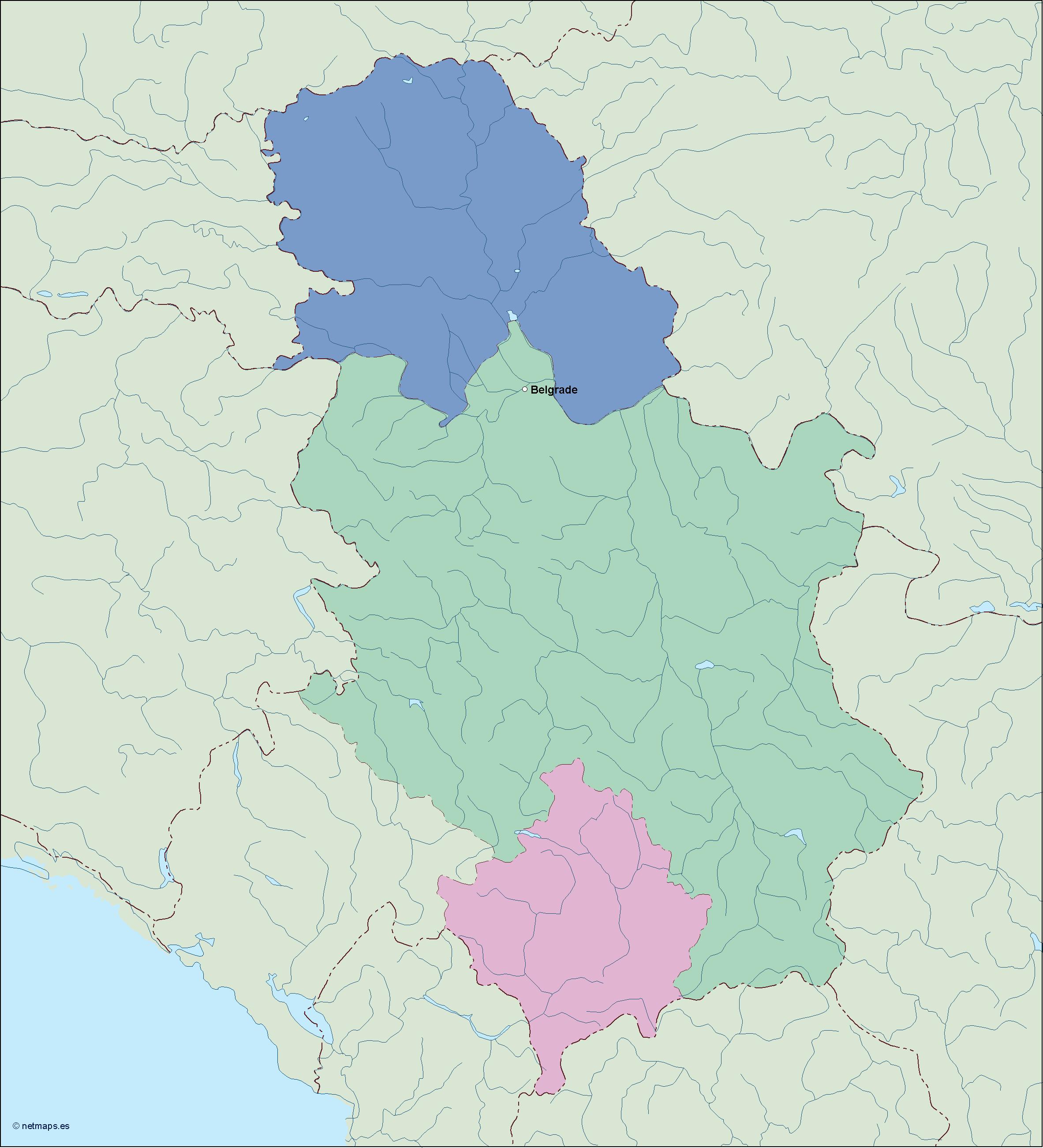Serbia eps map vector