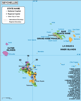 Seychelles EPS map vector