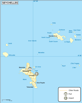 Seychelles transportation eps map vector