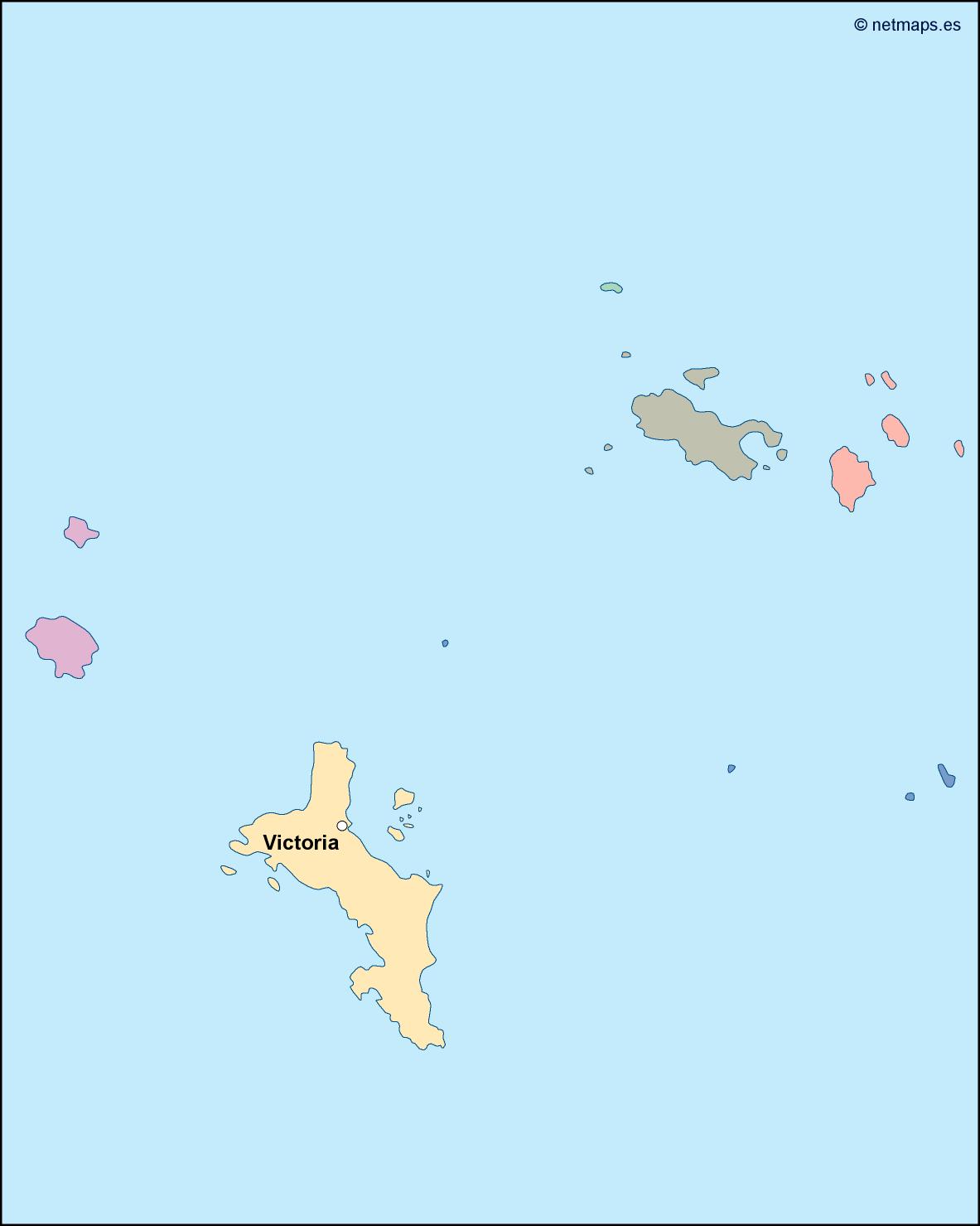Seychelles eps map vector