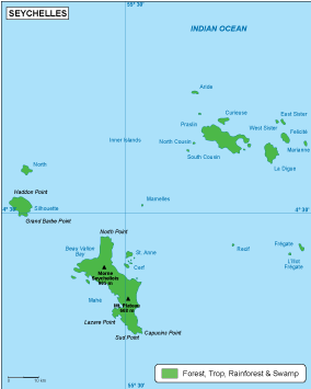 Seychelles vegetation eps map vector
