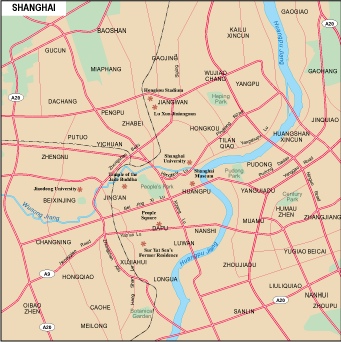 Shanghai city eps map vector