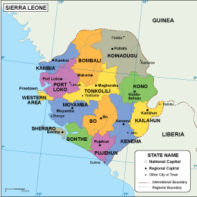 Sierra Leone EPS map vector