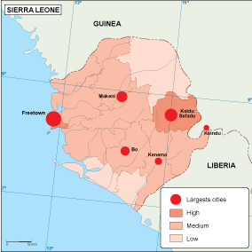 Sierra Leone population eps map vector