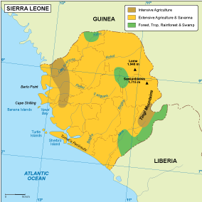 Sierra Leone vegetation eps map vector