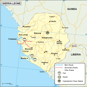 Sierra Leone transportation eps map vector