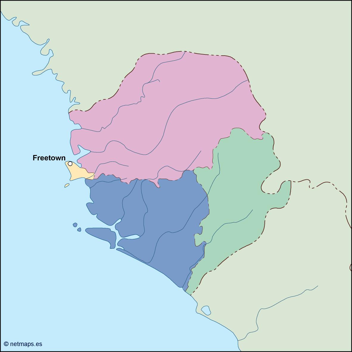 Sierra leone eps map vector