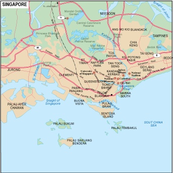 Singapore city eps map vector