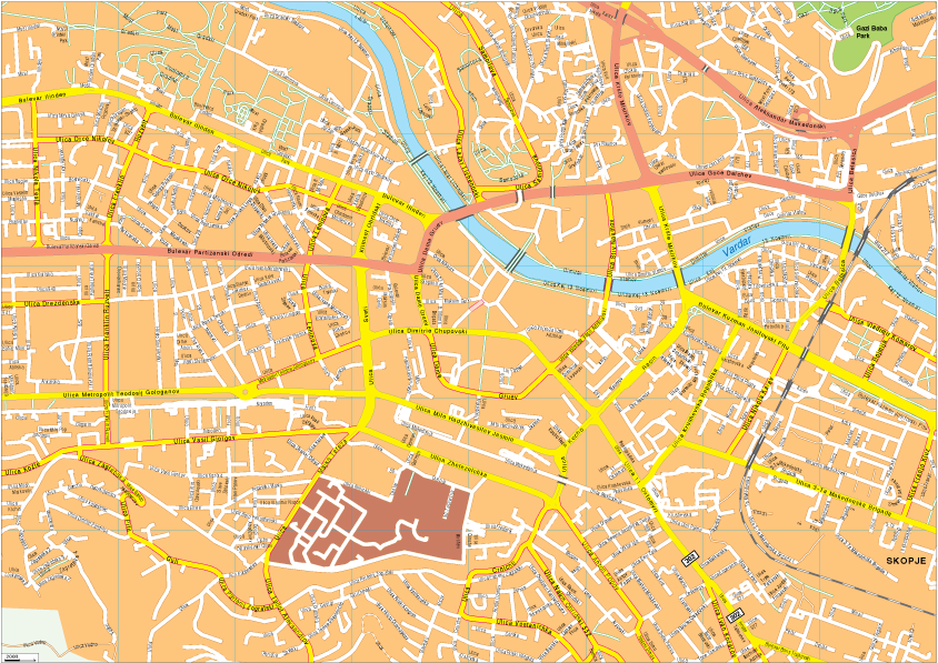 Skopje Vector EPS map vector