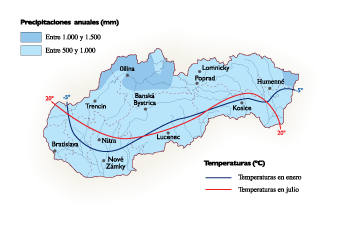 Slovak Republic Climate eps map vector