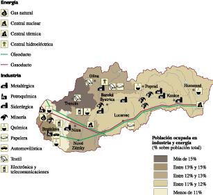 Slovak Republic Economic eps map vector
