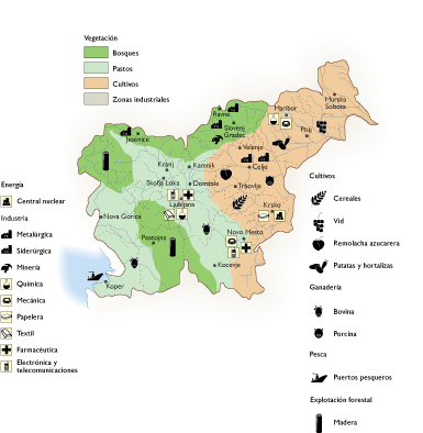 Slovenia Economic eps map vector