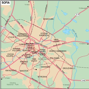Sofia city eps map vector