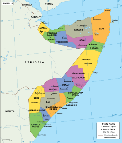 Somalia EPS map vector