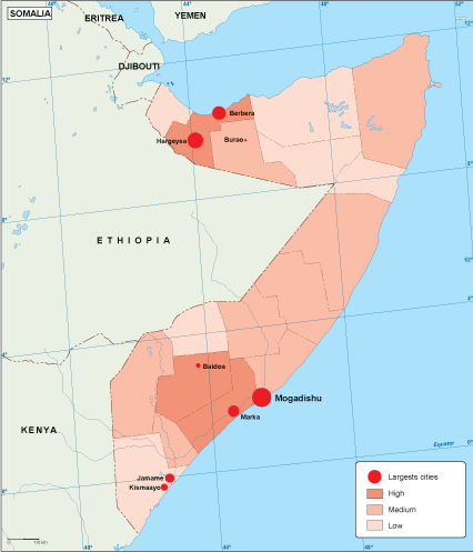 Somalia population eps map vector