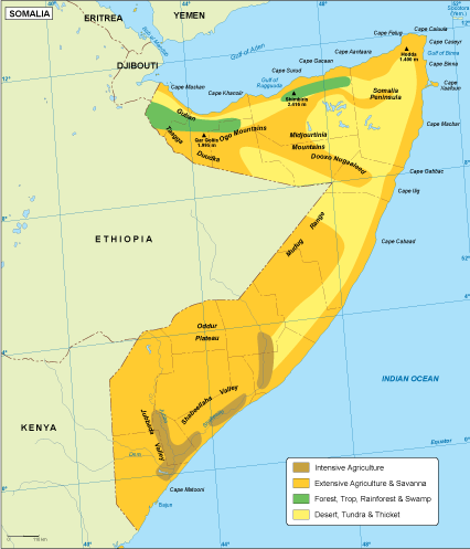 Somalia vegetation eps map vector
