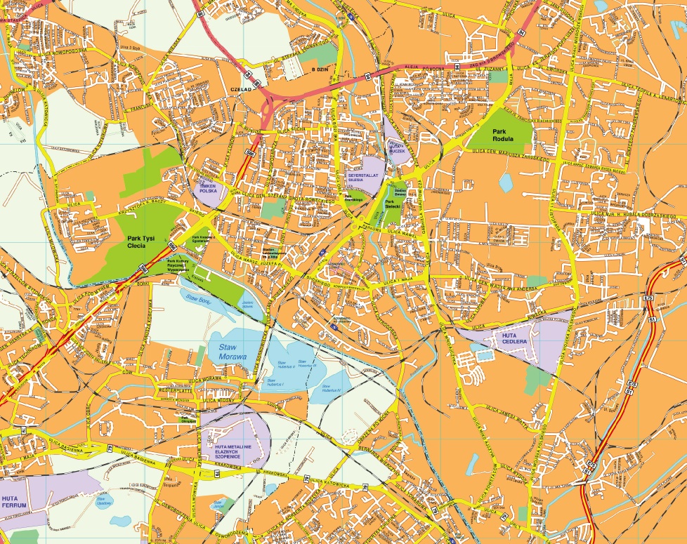 Sosnowiec EPS map vector