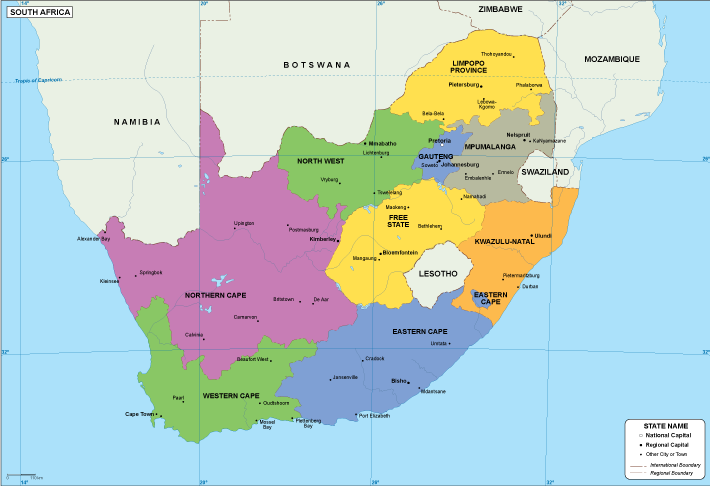 South Africa EPS map vector