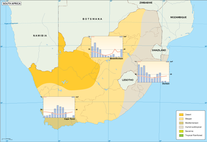 South Africa climate eps map vector
