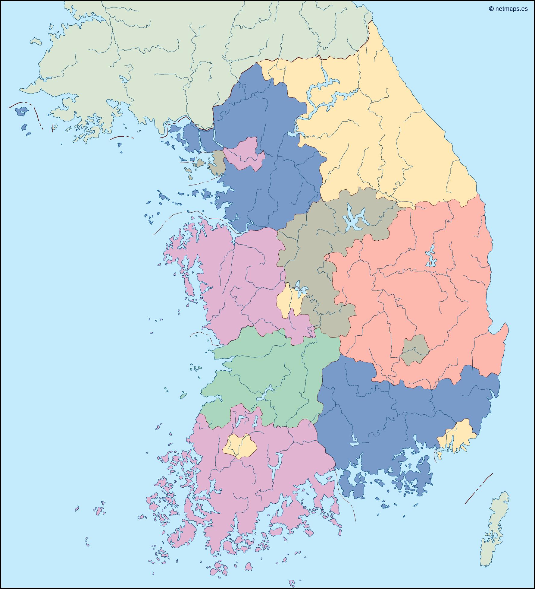 South korea blind eps map vector