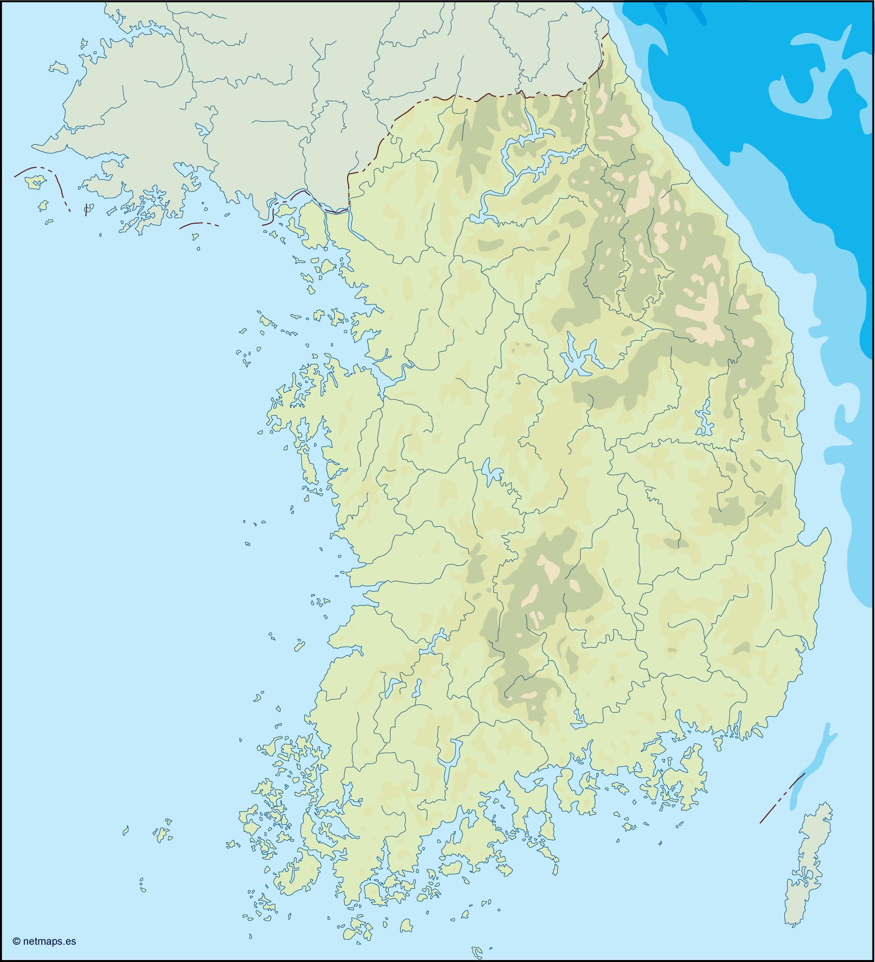 South korea illustrator eps map vector