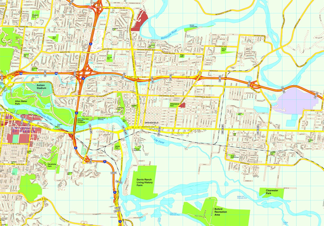 Springfield eps map vector
