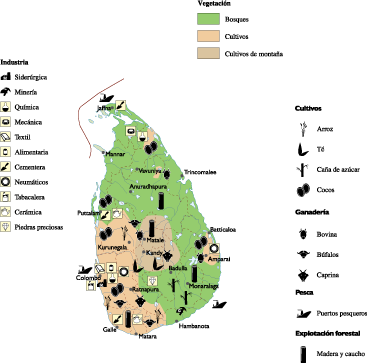 Sri Lanka Economic eps map vector