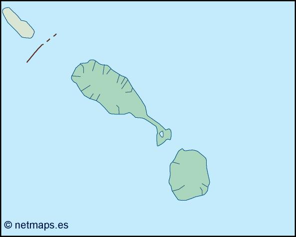 St kitts and nevis blind eps map vector