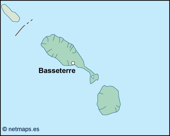 St kitts and nevis eps map vector