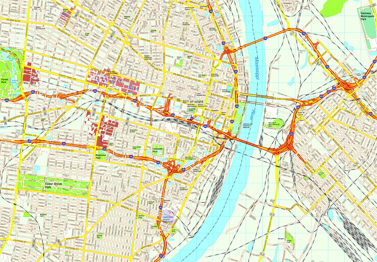 St Louis eps map vector