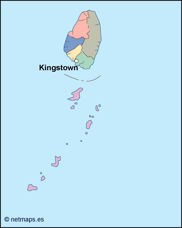St vincent and the grenadines eps map vector