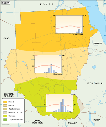 Sudan climate eps map vector