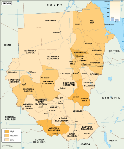 Sudan economic eps map vector