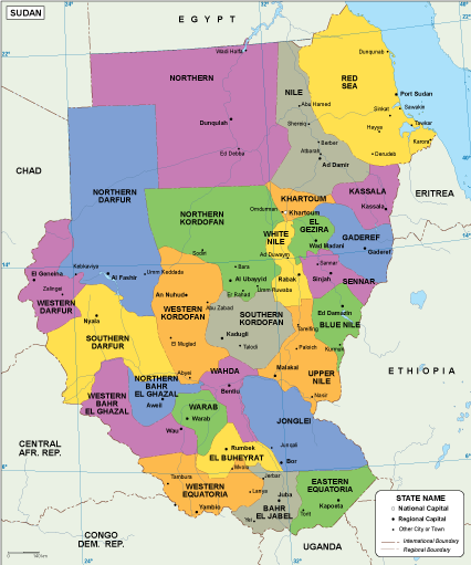 Sudan EPS map vector