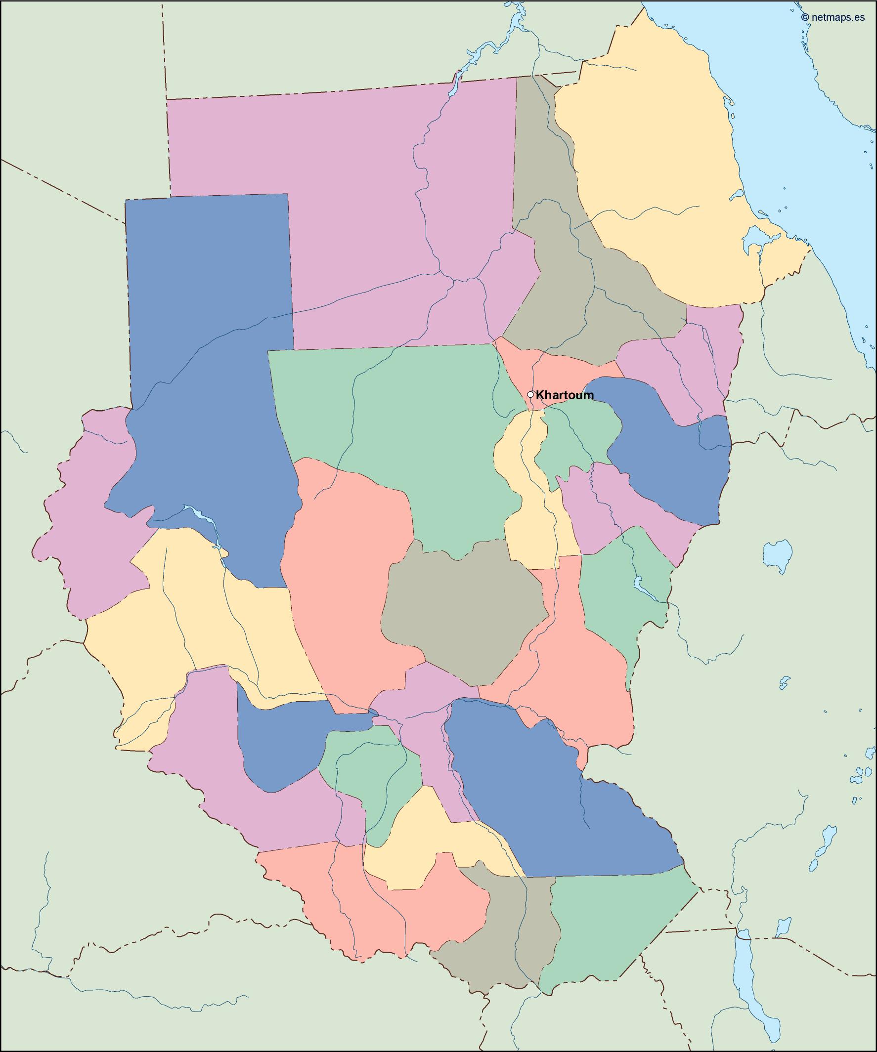 Sudan eps map vector