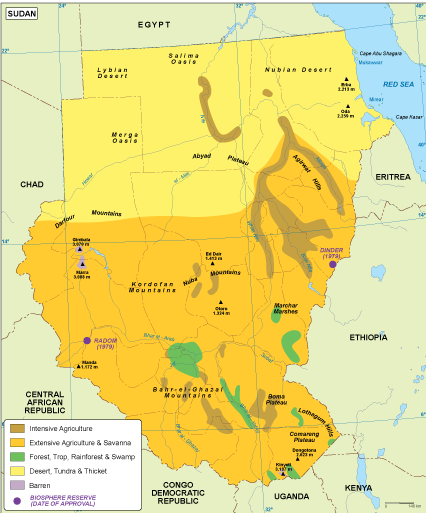 Sudan vegetation eps map vector