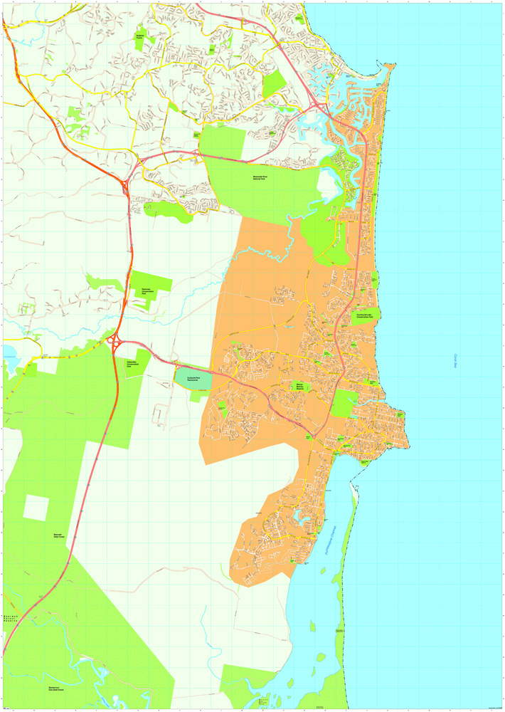 Sunshine coast eps map vectors