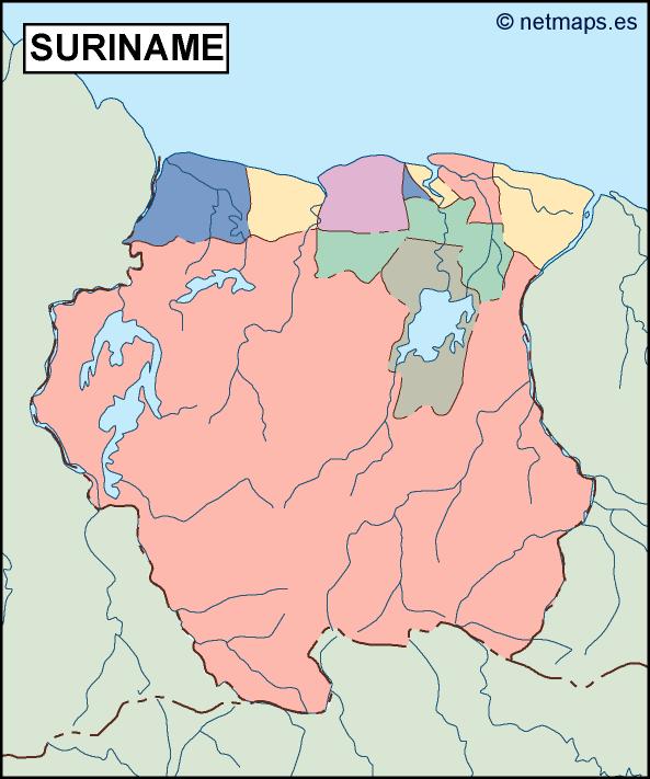 Surinam blind eps map vector