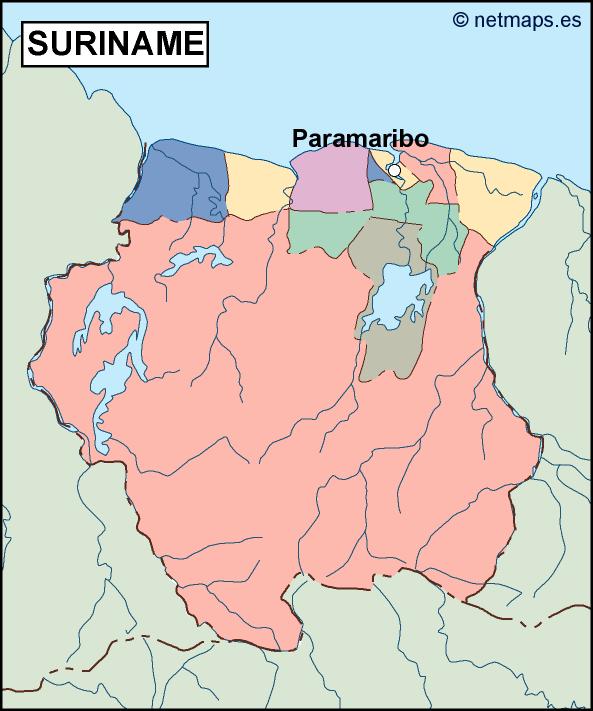 Surinam eps map vector