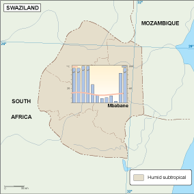 Swaziland climate eps map vector