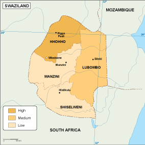 Swaziland economic eps map vector