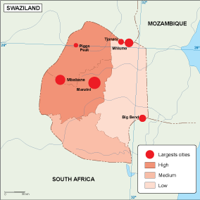 Swaziland population eps map vector