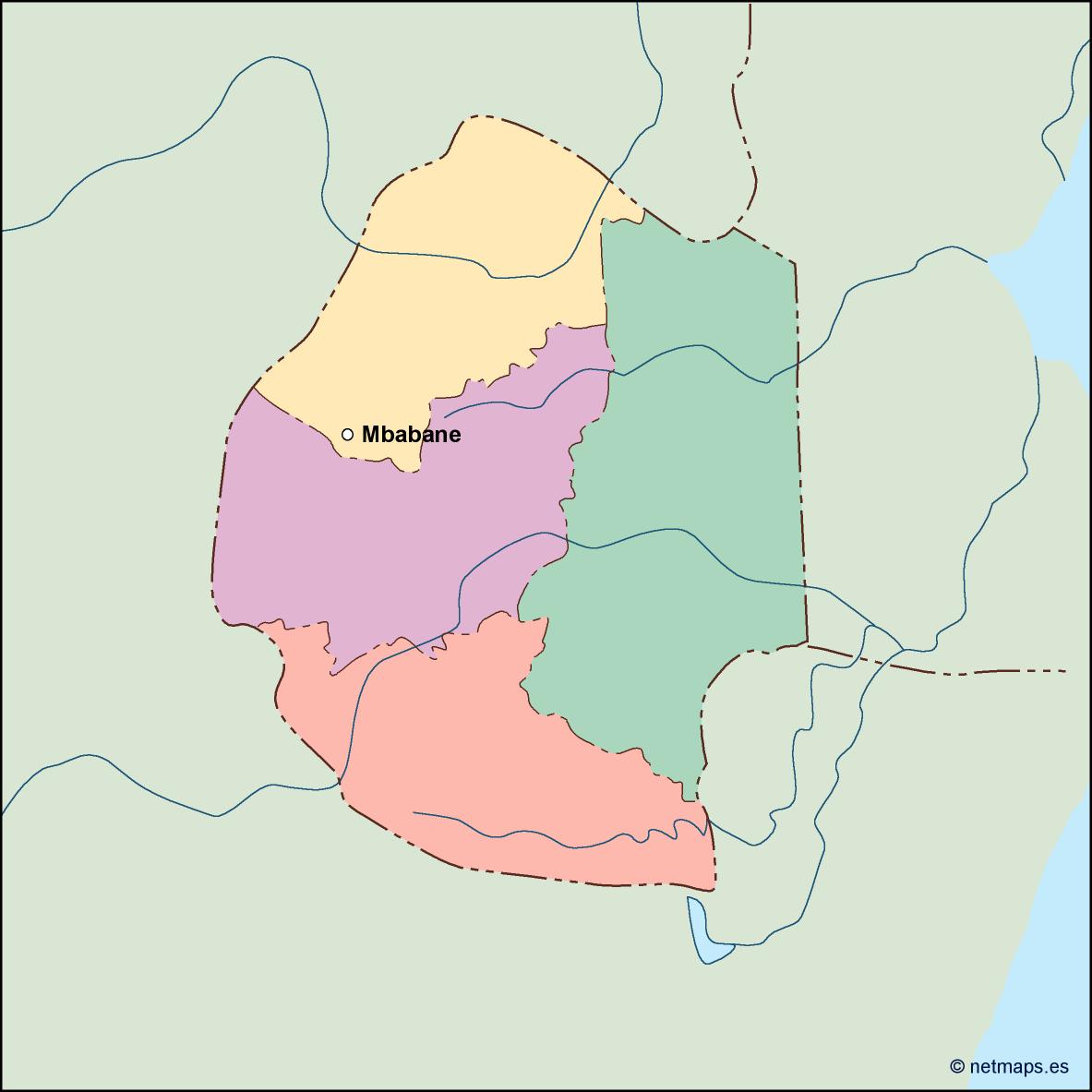 Swaziland eps map vector