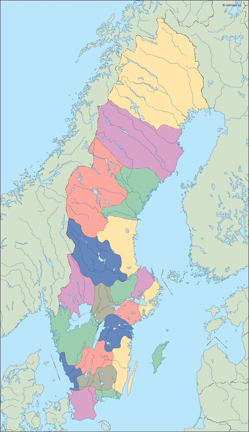 Sweden blind eps map vector