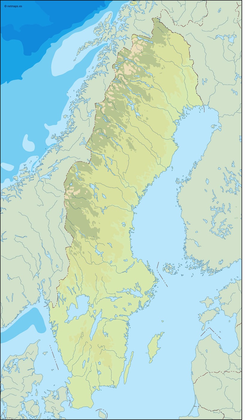 Sweden illustrator eps map vector